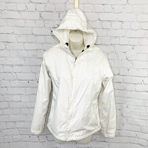 WHITE KOPPEN HOODED WINDBREAKER JACKET - SMALL